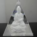 Crystal Glass Pyramid Paperweight for Home Decoration